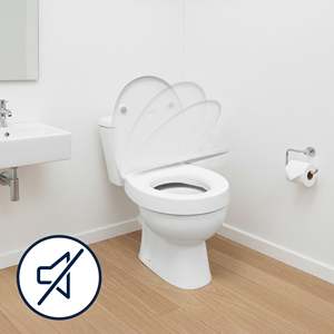 Rehausseur de siège de toilette (7,5 cm) en Duroplast, Rehausseur de siège de toilette pour adultes avec couvercle KMINA K30040 - Product Image 1
