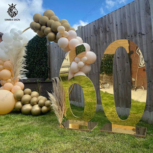Chiffres en acrylique argenté effet miroir de 3 et 4 pieds pour les décorations de fête du 70e anniversaire, du 18e, du 30e, du 60e, de Diwali et du Ramadan - Autoportants - Product Image 5