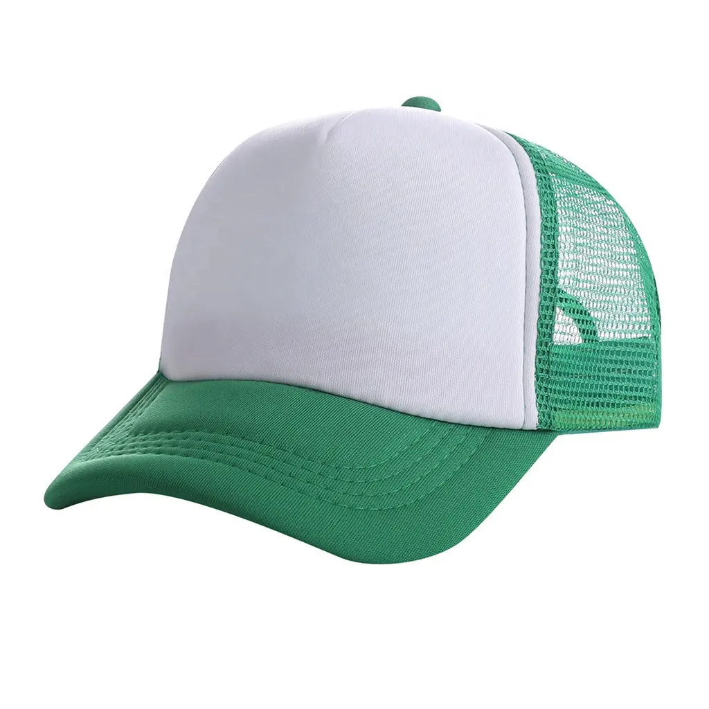 Привлекательная цена, новый тип, обычные головные уборы из губчатой ткани, зеленая сетка, Кепка-тракер, шляпа, головные уборы