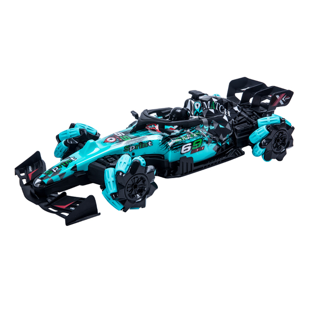 KF25 RC 1/14 Scale Drift Stunt Car Yellow/Blue 2 Channels Spray Feature Remote Control Toys Indoor-Outdoor Use Includes Charger
