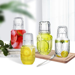Ensemble de <span class=keywords><strong>carafe</strong></span> en verre gaufré vintage pichet et <span class=keywords><strong>carafe</strong></span> de nuit de chevet avec gobelet pour cadeau promotionnel de supermarché - Product Image 3