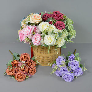 <span class=keywords><strong>Corolle</strong></span> artificielle Rose Bouquet <span class=keywords><strong>Fleurs</strong></span> Nouveau Conçu Longue Tige Soie Mariage Décor Roses Bouquets De <span class=keywords><strong>Fleurs</strong></span> - Product Image 6
