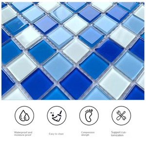 Mosaïque de verre cristal de piscine Carreaux muraux extérieurs Mosaïque de piscine - Product Image 2