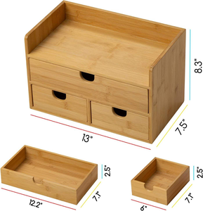 Boîte de <span class=keywords><strong>rangement</strong></span> coulissante en bambou personnalisée avec installation sur pied et forme rectangulaire - Product Image 1