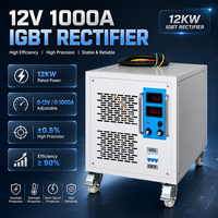 Redresseur industriel IGBT 1KVA 12V 1000A 12KW CE pour électrolyse d'anodisation à refroidissement forcé haute efficacité