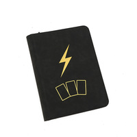 Pochette de rangement pour cartes - Noir PU, 4 compartiments, fermeture éclair, blocage RFID, grande capacité pour cartes d'anime Pokémon et de dessins animés