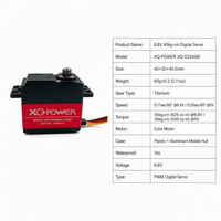 Servomotor de 40KG de Alto Torque, Servo Digital XQ POWER XQ-S3240M con Engranaje de Titanio, Resistente al Agua, para Brazo Robótico, Coche RC, Venta al Por Mayor OEM 6.8V