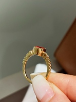 Bague en or avec pierre précieuse ovale Fanta Orange de culture, sertie clos, bijoux fins, personnalisable OEM ODM, vente en gros