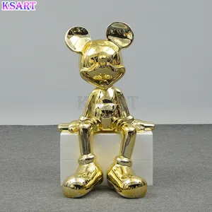 Dessin animé Mickey Mouse est assis sur la chaise Dessin animé créatif Speelgoed Mickey Mouse statue