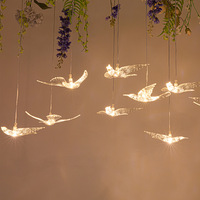 Lustres suspendus en acrylique LED en forme d'oiseau, lot de 10 pièces, IP55, alimentation AC, pour mariages, baby showers et événements