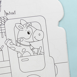 Детская книга-раскраска на заказ, креативная раскраска в форме животных с высечкой - Product Image 4