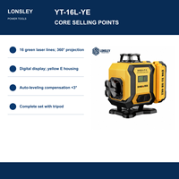 LONSLEY 16 lignes numériques 360 °   Niveau laser vert - Jaune E