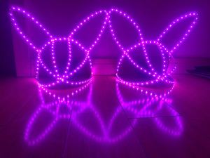 Chapeau de lapin lumineux, 1 pièce, led, coiffure de danse sur scène, couvre-chef, club, tenue de danse, pour fête - Product Image 3