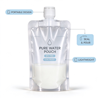 Pochette souple transparente personnalisée avec bec verseur et bouchon à vis, sans BPA, anti-fuite, pour emballage de liquides (eau, jus, lait), avec logo personnalisé