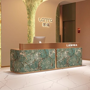 Mostrador de Recepción Moderno <span class=keywords><strong>y</strong></span> Minimalista para Hotel, Empresa, Salón de Belleza, Estudio de Yoga, Club, con Superficie de Mármol - Product Image 1