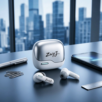 Earbud Nirkabel TWS ENC ANC Quad Mic Kontrol APP Terbaru, Tahan Air IPX5, Suara Hi-Fi, LED In-Ear, Baterai 650mAh