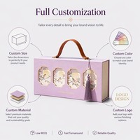 Vente chaude d'usine : Coffret cadeau de gâteaux de lune pour le Festival de la Mi-Automne, emballage de luxe avec poignée en cuir, dorure à chaud, personnalisable OEM, vente en gros