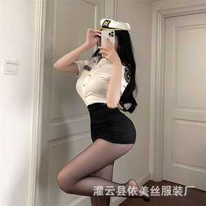 ชุดเซ็กซี่กระโปรงสั้น ชุดคอสเพลย์ ชุดแอร์โฮสเตส - รับดรอปชิป - Product Image 2