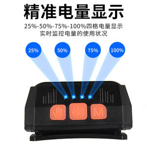 Lampe frontale LED rechargeable transfrontalière 1500 mAh 5 LED intégrées haute intensité pour la pêche en extérieur et l'utilisation nocturne - Product Image 4