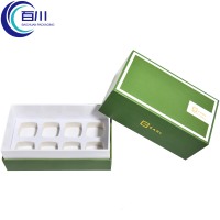 Caja de Regalo de Papel Recubierto Ecológico Verde, Caja de Cartón Rígido Personalizada con Logotipo, Embalaje para Té o Productos Cosméticos