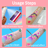 Activateur Liquide Naturel à Base de Plantes, Imperméable, pour Peinture Faciale, Fête Estivale à la Piscine, Formule Résistante à la Transpiration, Nettoyage Facile, CE, Vente Directe Usine