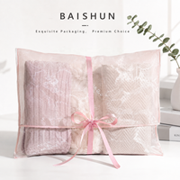Sac cadeau en organza avec nœud en ruban, semi-transparent, rose poudré, emballage pour vêtements, tricots, écharpes, cadeaux, rangement