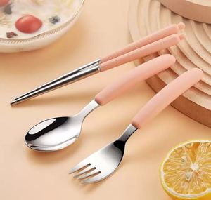 Modern Style 304 Stainless Steel Silverware Set Reusable Restaurant Korean Spoon Dinner Fork for Business Gifts Weddings - Product Image 3