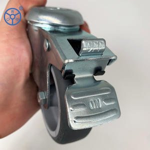 Wbd rodas de parafuso, 50mm pequeno giratório tipo castor poliuretano rodas parafuso 1.5 polegadas rodas com freio - Product Image 5