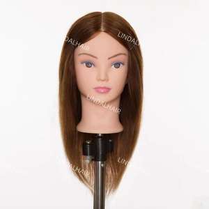 Cabeza de maniquí LINDALHAIR <span class=keywords><strong>Elite</strong></span> Styling Hair-Características faciales europeas, cabello humano virgen, looks personalizables para el entrenamiento del cabello - Product Image 1