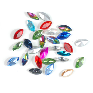 Vente chaude 3x6mm 20 pièces brillant acrylique verre irrégulier oeil de cheval Zircon forets coniques pour bricolage vêtements sacs chapeau décorations - Product Image 1