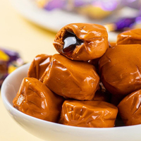 Bonbons gélifiés saveur café au lait en gros, bonbons salés moelleux fourrés au chocolat, caramel au beurre de cacahuète