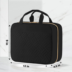 Large Capacity Custom Makeup <b>Wash</b> <b>Bag</b> Water-Resistant Material <b>Hanging</b> Design for <b>Women</b>"s Travel Toiletry Cosmetic Storage - Product Image 2