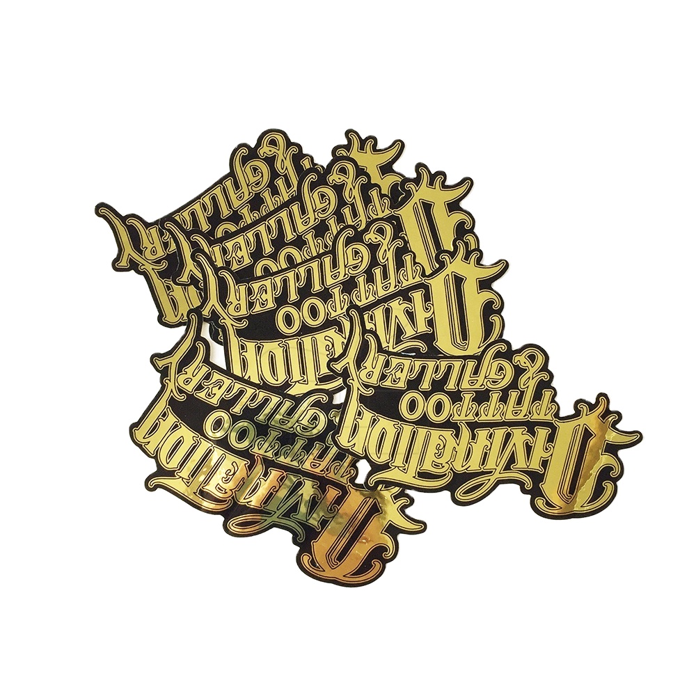 Custom Logo Printed Waterproof Gold Foil Metal Silver Vinyl Stickers for Die Cut