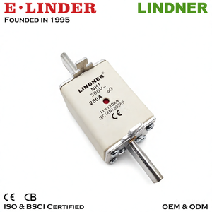 נתיך LINDNER כפול מחוון NH גודל 1 NH1 gG GL Class 500V 80A 100A 125A 160A 200A 250A בעל תקן CE ו-CB מתח נמוך LV HRC - Product Image 2