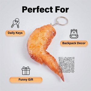 Llavero de ala de pollo de simulación al por mayor, regalo promocional para restaurante, Acción de Gracias, Navidad, recuerdos de fiesta de Navidad, colgante de <span class=keywords><strong>comida</strong></span> - Product Image 5