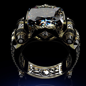 Anillo <span class=keywords><strong>de</strong></span> aleación con incrustaciones micro <span class=keywords><strong>de</strong></span> piedra natural cuadrada creada en <span class=keywords><strong>laboratorio</strong></span>, estilo hip hop, dorado, <span class=keywords><strong>de</strong></span> cara ancha, europeo-americano, explosiones transfronterizas 2026 - Product Image 4