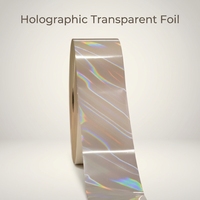 Rouleaux de feuille transparente holographique laser pour marquage à chaud, feuille PET pour emballage de boîtes cadeaux de tabac, écologique