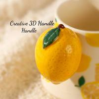 Tasse à thé en céramique créative peinte à la main en forme de fruit (citron, poire) avec poignée mignonne, cadeau de bureau, vente en gros