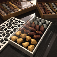 Boîtes cadeaux personnalisées de luxe à fermeture magnétique pour chocolats, Saint-Valentin, noires, pliables, pour bonbons, dattes, avec tiroir