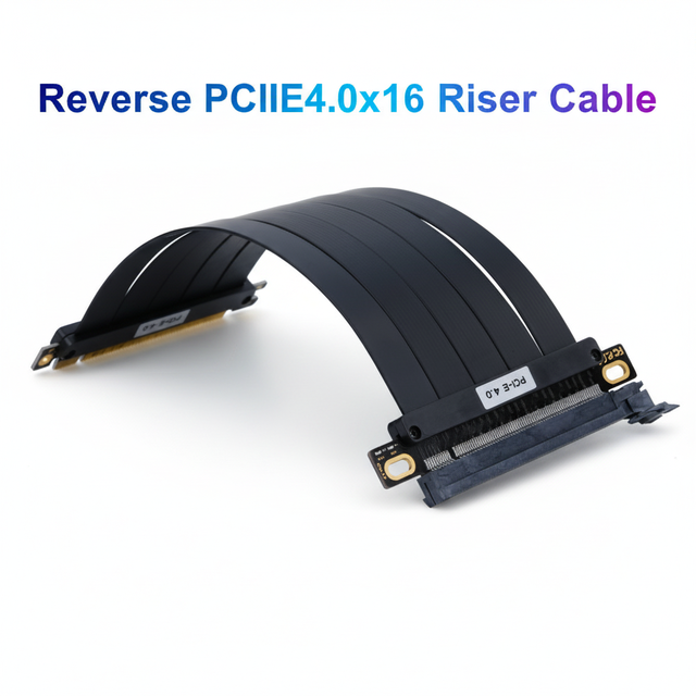 Reverse PCIe4.0x16 Riser Cable High-Speed Gaming Graphics Card Extension Cable for Desktop PVC Material in Stock