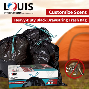 Thùng Rác Dùng Một Lần Có Thể Phân Hủy Sinh Học 55 Gallon Thùng Rác Màu Đen Túi Đựng Rác Chịu Tải Nặng - Product Image 2