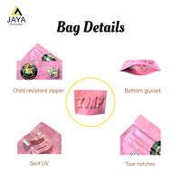 Sceau imprimé personnalisé 3.5g 28g 1oz 1lb alimentaire Doypack Pochette debout anti-odeur Emballage en plastique Sacs zip-lock en mylar