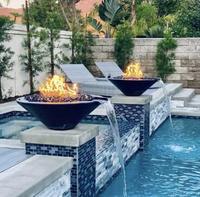 Hochwertige Edelstahl Gas Feuerschale Patio Feuerstelle Wasser brunnen Wasserfall für Pool