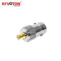Adaptador Coaxial RF de Latón Macizo, Conector Hembra Q9 BNC a Conector Macho MCX para Dispositivos RF, Antenas, Dispositivos LAN Inalámbricos