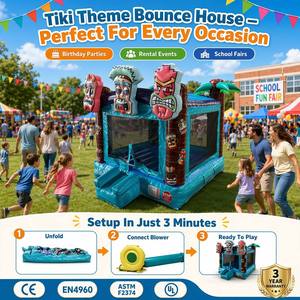 บ้านลมเป่าลมสำหรับเด็ก รุ่น Tiki Island สำหรับงานปาร์ตี้ วัสดุ PVC เกรดเชิงพาณิชย์ ได้รับมาตรฐาน CE EN4960 รับประกัน 3 ปี เป็นมิตรกับสิ่งแวดล้อม รับน้ำหนักได้สูงสุด - Product Image 5