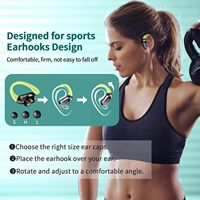 Écouteurs sportifs sans fil Huien 5.3 avec affichage numérique, étanchéité IPX4 et crochets d'oreille