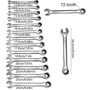 Clé à cliquet à double usage à 72 dents, à embout ouvert, avec tête fixe sablée pour une utilisation facile - Product Image 3