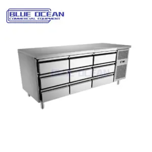 Banco congelatore prezzo cucina refrigerazione 9 cassetti frigo piano di lavoro in acciaio inox cassetto frigo congelatore