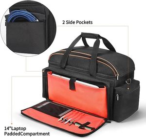 Échantillon gratuit Sac organisateur de câbles de voyage, Étui pour accessoires électroniques Sac de rangement pour câbles portable à double couche - Product Image 6