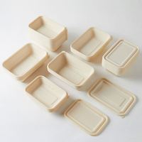 Assiette Bento en Amidon de Maïs Blanc, Emballage Écologique, Jetable, Biodégradable, 20,3x20,3cm, Contenant Alimentaire